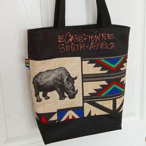 Brand New High-Quality South African Rhinocerous Fully Lined Zippered Tote